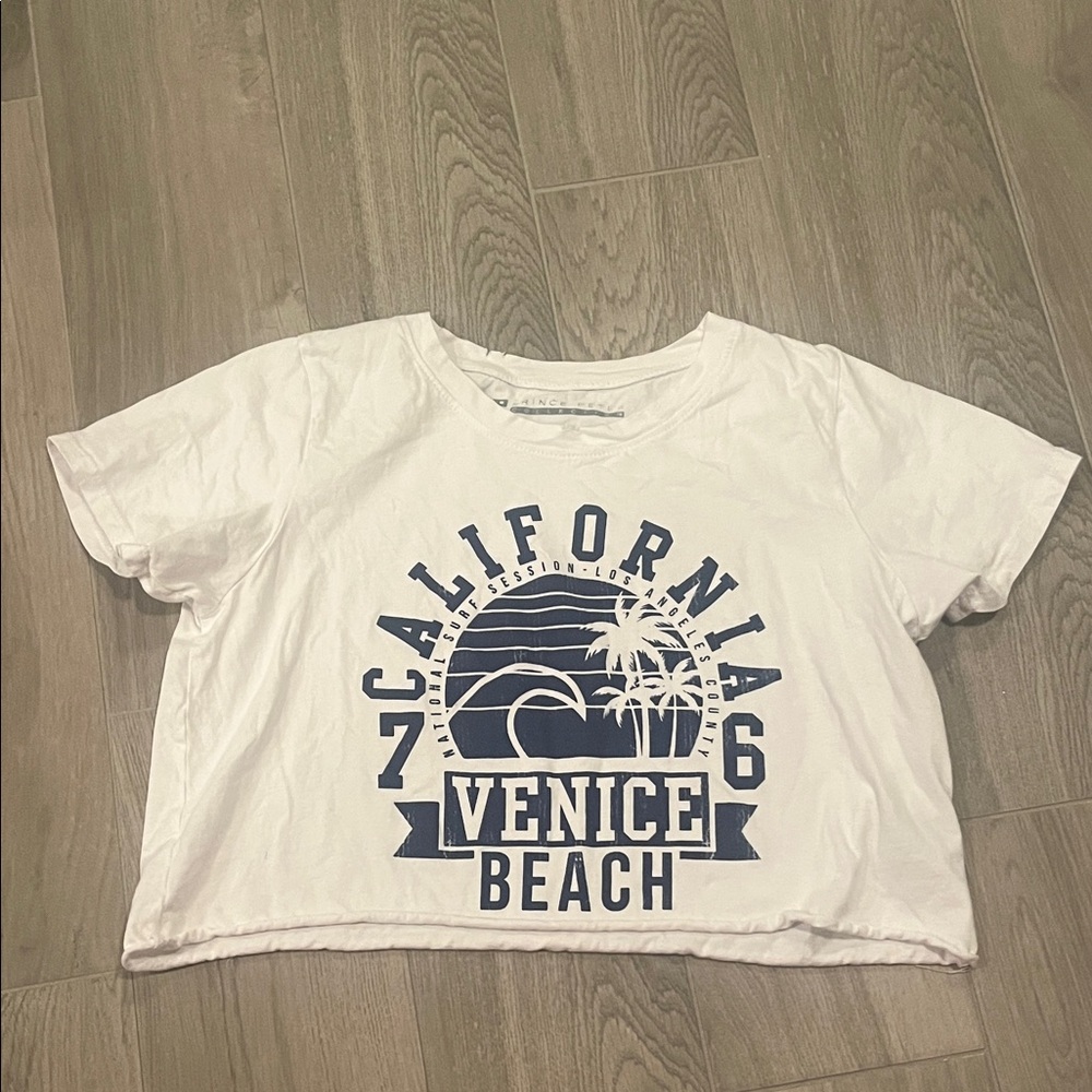 Prince Peter Collection Junior Girls Blue and White Cropped Shirt Size: M